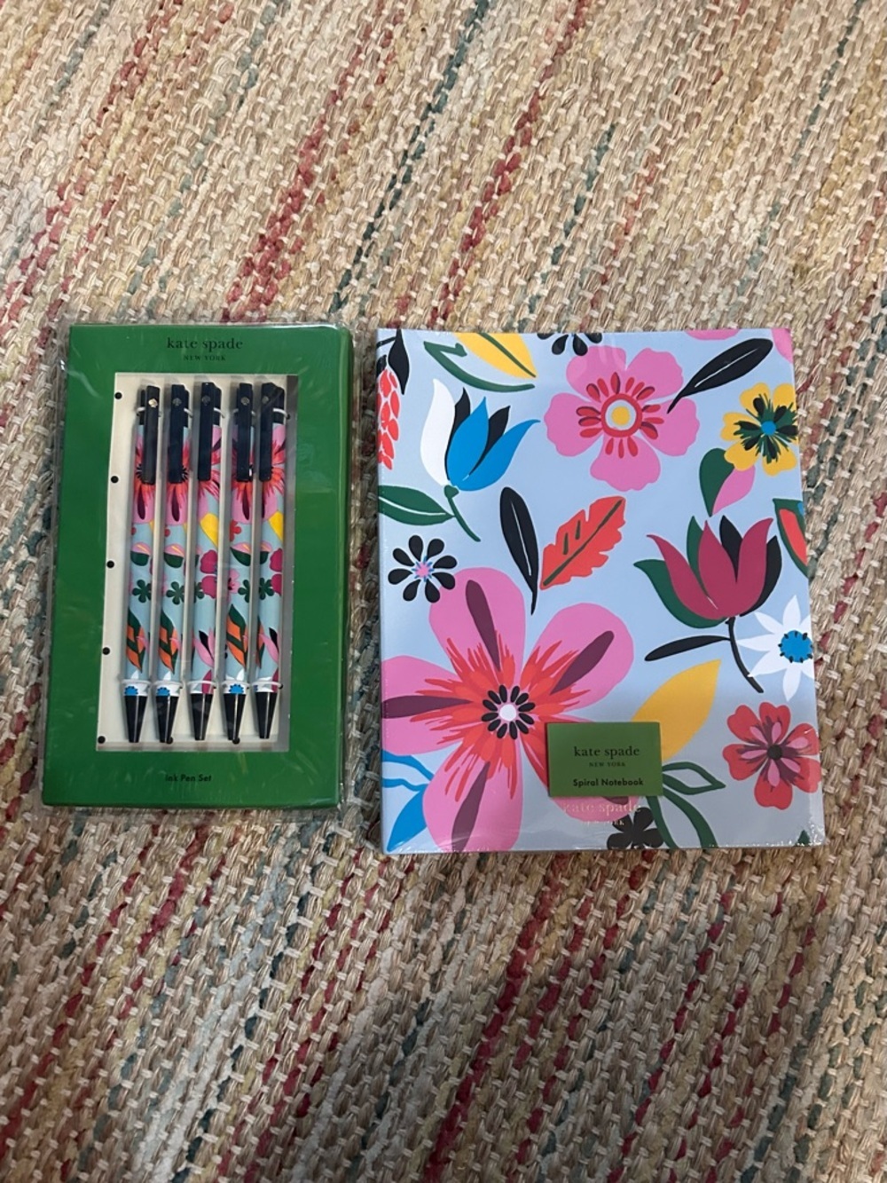 kate spade safari florals journal and Pen Set - Pink, Blue, Yellow, Green NWT
